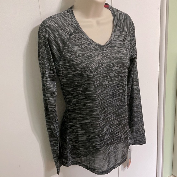 Athletic Top Long Sleeves Running  Live Life Active Space Gray Womens SMall Pet - Picture 2 of 16